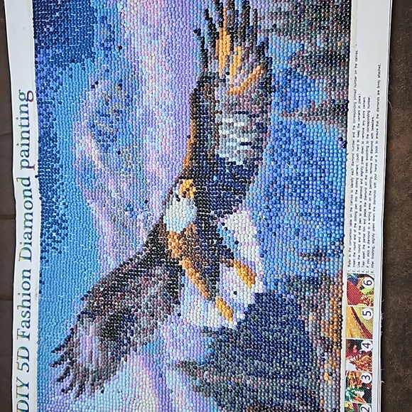DIY 5D Fashion Diamond Painting Eagle In Flight Tapestry CANVAS - Picture 2 of 4